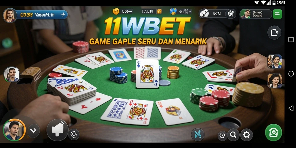 Tampilan gameplay Gaple seru di 11WBET.