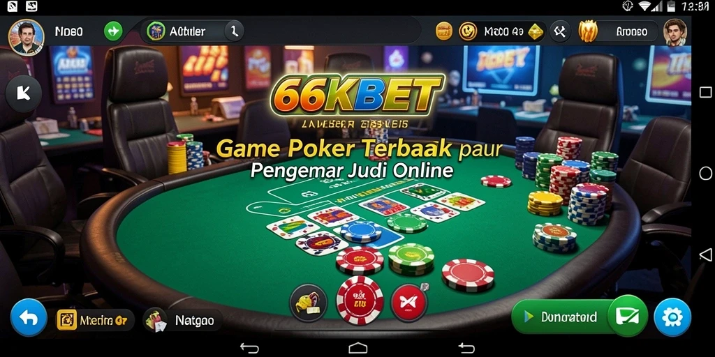 Tangkapan layar utama 66KBET menunjukkan gameplay poker yang seru dan kompetitif.