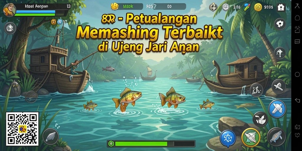 Gameplay mendebarkan saat memancing ikan di 8QR.