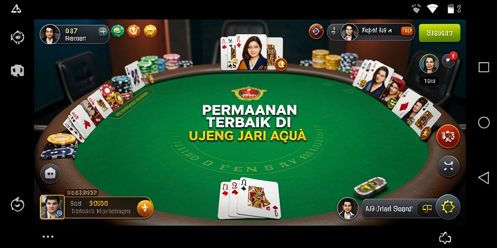 Tampilan menarik dari gameplay poker yang mendebarkan.