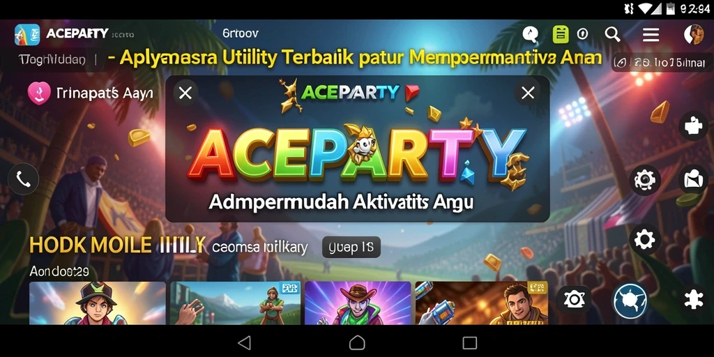 Tampilan antarmuka ACEPARTY yang intuitif dan mudah digunakan.