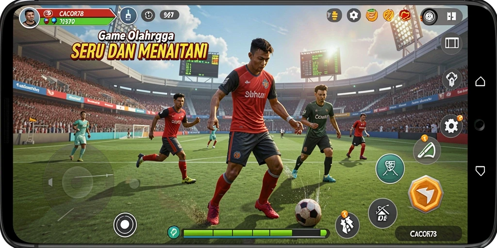 Screenshot gameplay CACOR78 menampilkan aksi seru dalam berbagai olahraga.
