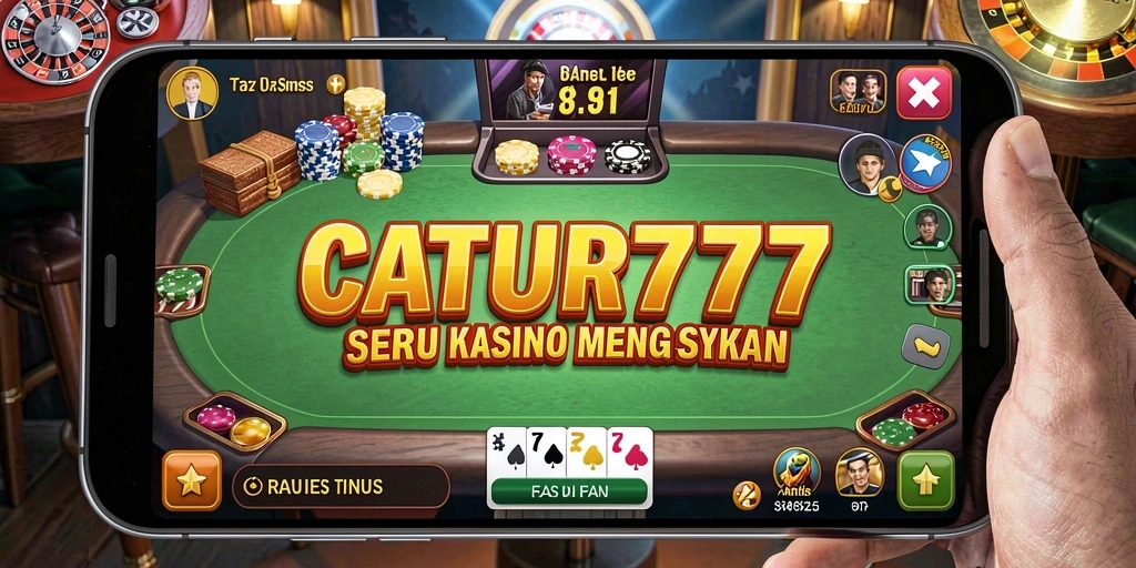 Screenshot gameplay CATUR777 menampilkan suasana kasino yang mengasyikkan.