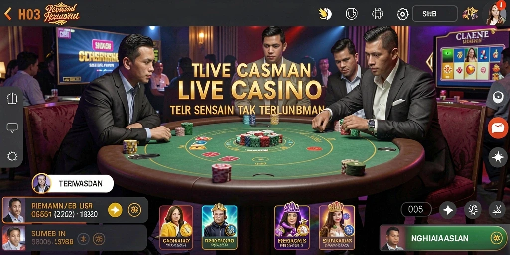 Tampilan gameplay H03 dengan dealer langsung yang profesional dan interaktif.