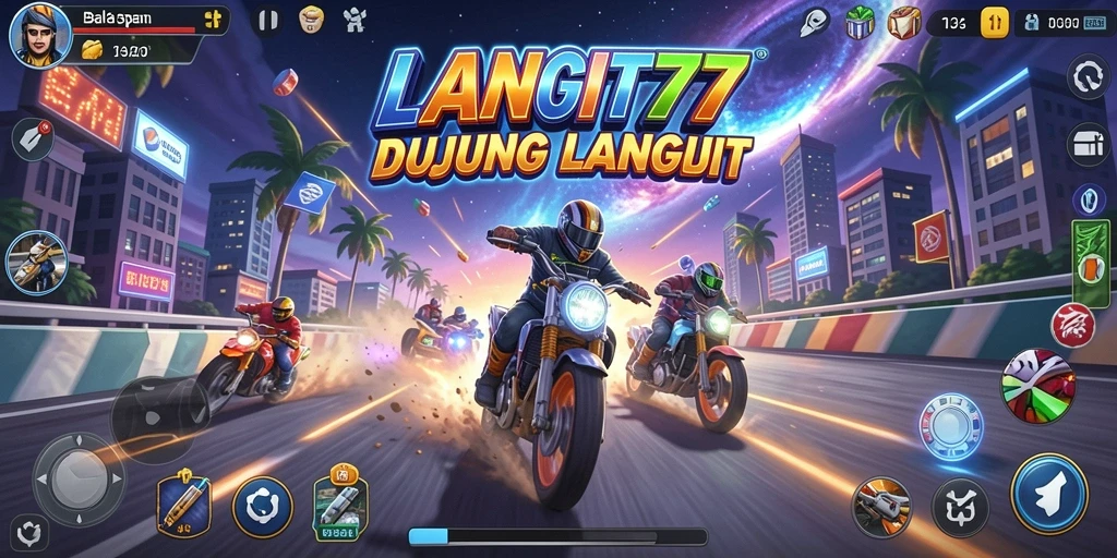Tampilan seru dari gameplay balapan di LANGIT77.