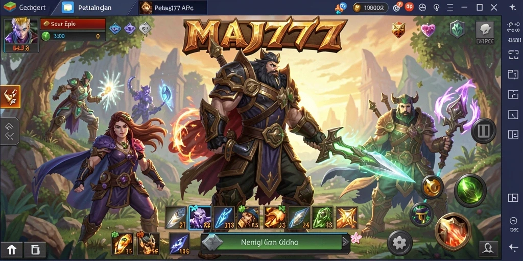Tangkapan layar mendebarkan dari gameplay ARPG MAJ777.