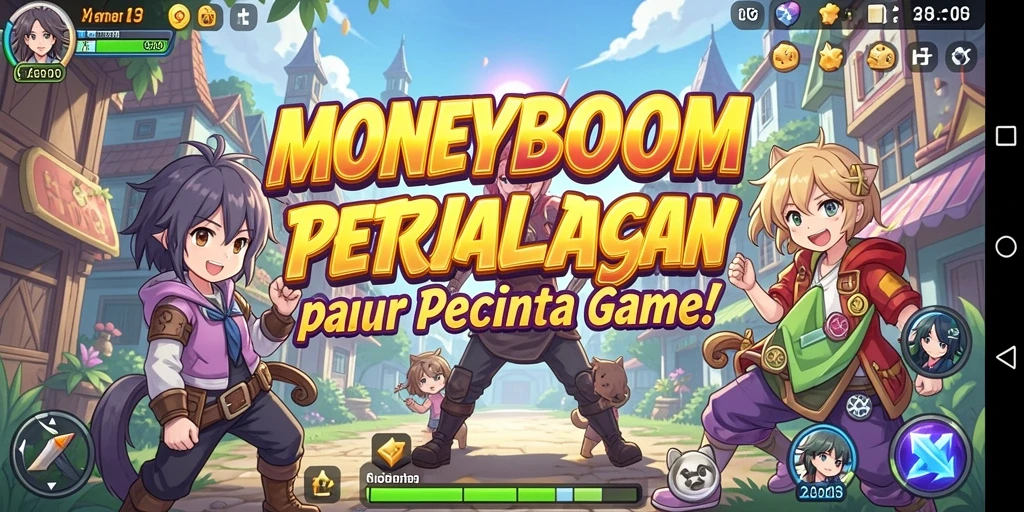 Tampilan gameplay MONEYBOOM yang seru dan penuh warna.