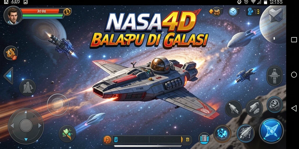 Tampilan gameplay Racing yang menegangkan di luar angkasa.